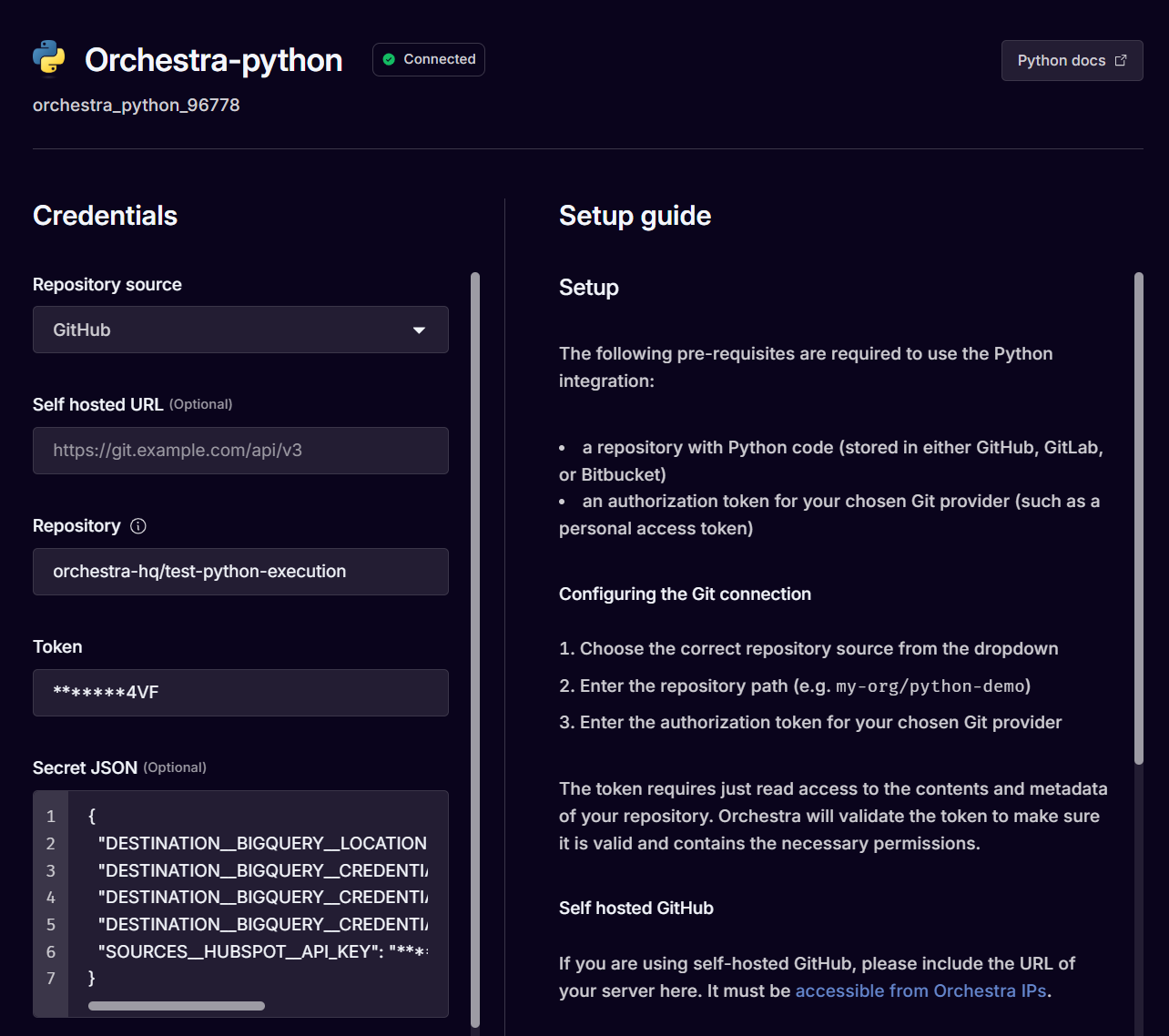 Configure a dlt Python Integration in Orchestra